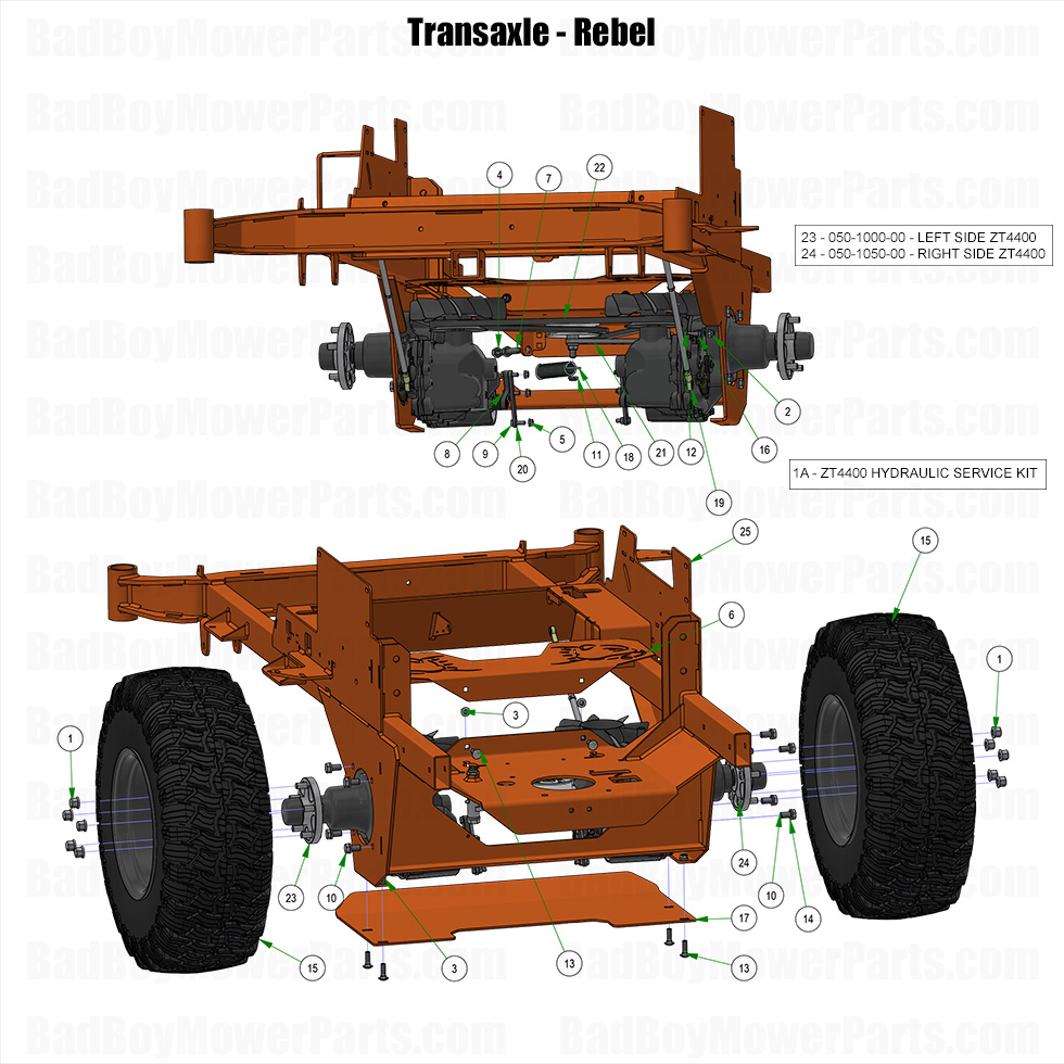 3840 - Bad Boy Mower Parts Lookup > 2025 > Rebel & Rebel X > Transaxle - Rebel